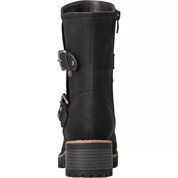 GLOBALWIN Women's Biker Boots Lace up Mid Calf Motorcycle Fashion Festival Boots Combat Riding Military Boots for Women