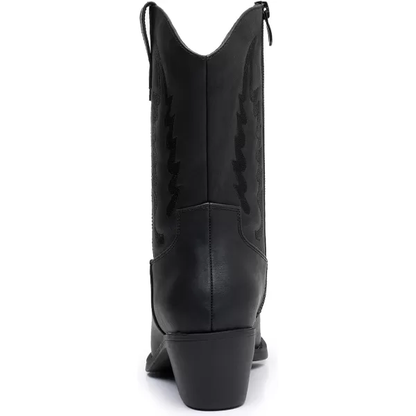 GLOBALWIN Women's Cowgirl Boots Mid Calf Western Cowboy Boots For Women Comfortable Low Heel With Zipper