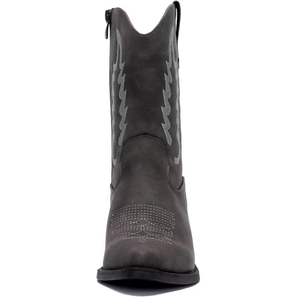 GLOBALWIN Women's Cowgirl Boots Mid Calf Western Cowboy Boots For Women Comfortable Low Heel With Zipper