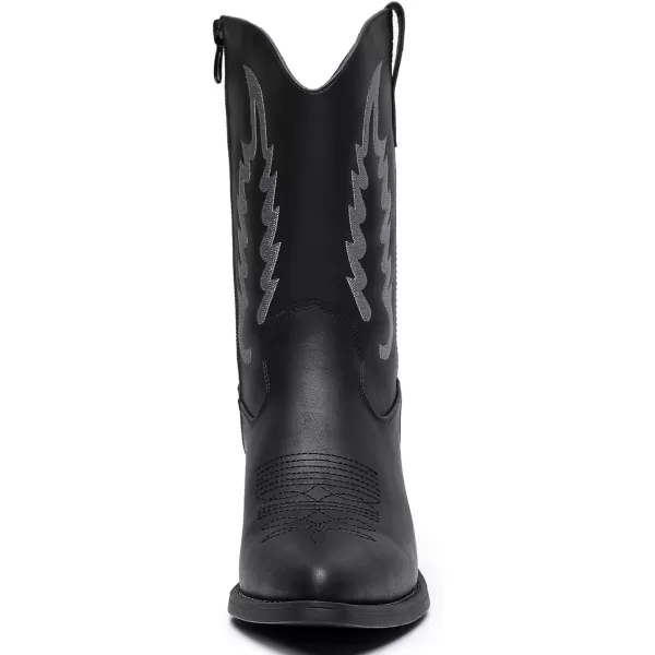 GLOBALWIN Women's Cowgirl Boots Mid Calf Western Cowboy Boots For Women Comfortable Low Heel With Zipper