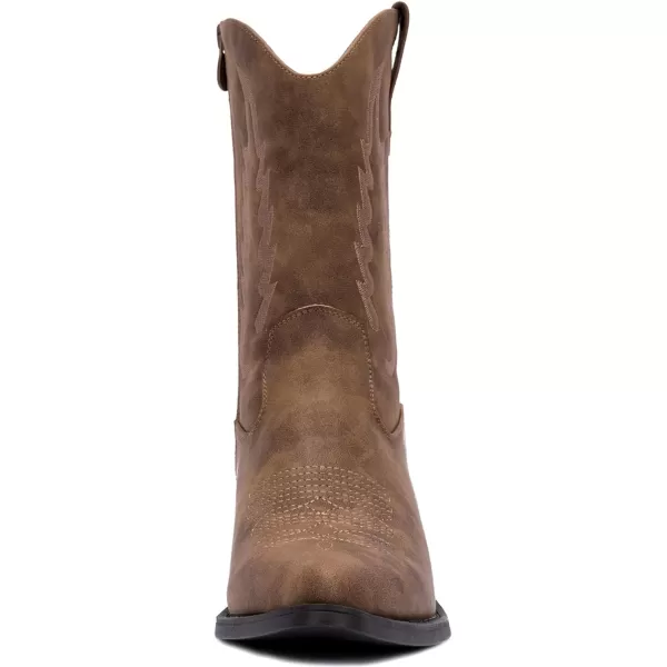 GLOBALWIN Women's Cowgirl Boots Mid Calf Western Cowboy Boots For Women Comfortable Low Heel With Zipper