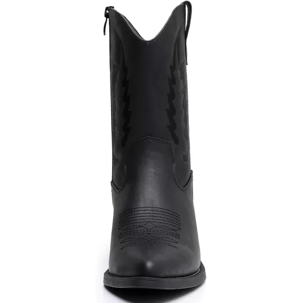 GLOBALWIN Women's Cowgirl Boots Mid Calf Western Cowboy Boots For Women Comfortable Low Heel With Zipper