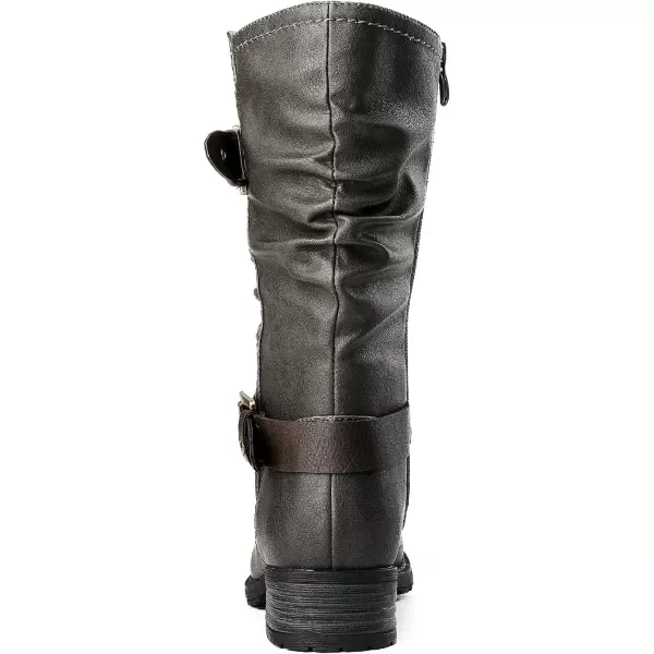GLOBALWIN Women's Mid Calf Comfortable Fashion Dress Boots For Women Low Heel With Zipper