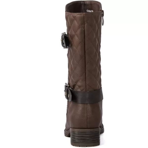 GLOBALWIN Women's Mid Calf Comfortable Fashion Dress Boots For Women Low Heel With Zipper