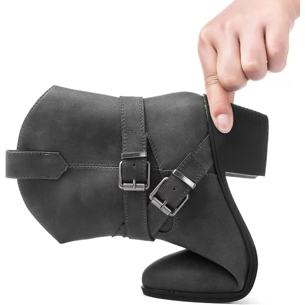 GLOBALWIN Women's Mid Calf Western Cowboy Boots Comfortable Cowgirl Boots for Women With Zipper Chunky Low Heel