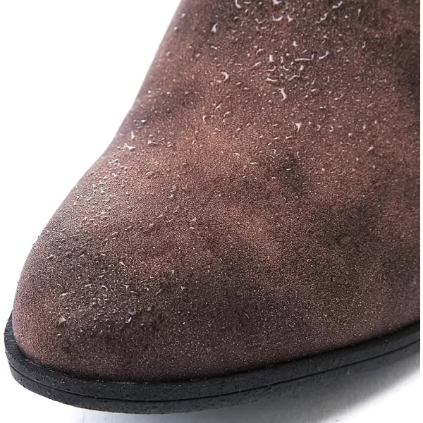 GLOBALWIN Women's Mid Calf Western Cowboy Boots Comfortable Cowgirl Boots for Women With Zipper Chunky Low Heel