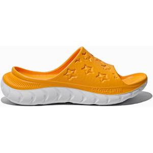 imageGLOBALWIN Sports Recovery Slides for Women Ava Sports Sandals With Comfortable Arch Support Indoor Outdoor Cloud Slippers Reduce Stress on Feet Lightweight Pillow SlidesSs232 Yellow White