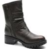 imageGLOBALWIN Lace up Mid Calf Motorcycle Fashion Festival Boots Combat Riding Military Boots for Women19yy19 Brown Distressed