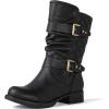 imageGLOBALWIN Womens Mid Calf Comfortable Fashion Dress Boots For Women Low Heel With Zipper17yy10 Black2