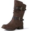 imageGLOBALWIN Womens Mid Calf Comfortable Fashion Dress Boots For Women Low Heel With Zipper17yy10 Brown2