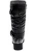 imageGLOBALWIN Womens Mid Calf Comfortable Fashion Dress Boots For Women Low Heel With Zipper17yy10 Silver Distressed