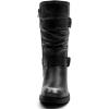 imageGLOBALWIN Womens Mid Calf Comfortable Fashion Dress Boots For Women Low Heel With Zipper17yy10 Silver Distressed
