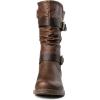 imageGLOBALWIN Womens Mid Calf Comfortable Fashion Dress Boots For Women Low Heel With ZipperBrown