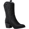 imageGLOBALWIN Womens Mid Calf The Western Cowgirl Boots Fashion Cowboy Boots For Women Chunky Low Heel19yy17black