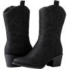 imageGLOBALWIN Womens Mid Calf The Western Cowgirl Boots Fashion Cowboy Boots For Women Chunky Low Heel19yy17black