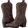 imageGLOBALWIN Womens Mid Calf The Western Cowgirl Boots Fashion Cowboy Boots For Women Chunky Low Heel19yy17brown