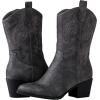 imageGLOBALWIN Womens Mid Calf The Western Cowgirl Boots Fashion Cowboy Boots For Women Chunky Low Heel19yy17grey