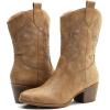 imageGLOBALWIN Womens Mid Calf The Western Cowgirl Boots Fashion Cowboy Boots For Women Chunky Low Heel19yy17khaki