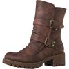 imageGLOBALWIN Lace up Mid Calf Motorcycle Fashion Festival Boots Combat Riding Military Boots for Women19yy19brown