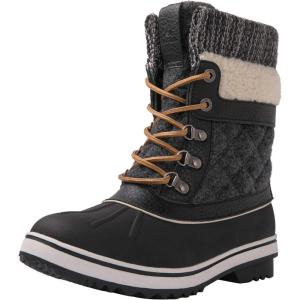 imageGLOBALWIN Womens Waterproof Winter Boots Snow Boots For Women1910 BlackGrey