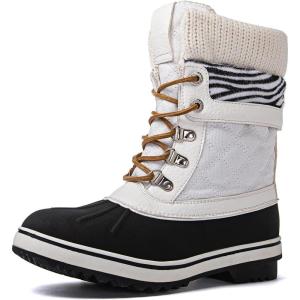 imageGLOBALWIN Womens Waterproof Winter Boots Snow Boots For Women1910 WhiteZebra Stripe