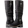 imageGLOBALWIN Womens Chunky Low Heels Boots Knee High Boots For Women19yy15 Black