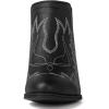 imageGLOBALWIN Womens Cowgirl boots Western Short Ankle Pull On Comfortable Cowboy Boots For Women Low Heel21yy01 Black3