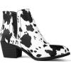 imageGLOBALWIN Womens Cowgirl boots Western Short Ankle Pull On Comfortable Cowboy Boots For Women Low Heel21yy01 Cow