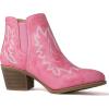 imageGLOBALWIN Womens Cowgirl boots Western Short Ankle Pull On Comfortable Cowboy Boots For Women Low Heel21yy01 Pink