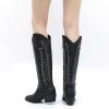 imageGLOBALWIN Womens Knee High Long Pointed Toe Western Cowboy Boots For Women23yy03 Black