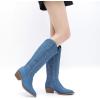 imageGLOBALWIN Womens Knee High Long Pointed Toe Western Cowboy Boots For Women23yy03 Denim Blue