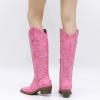 imageGLOBALWIN Womens Knee High Long Pointed Toe Western Cowboy Boots For Women23yy03 Pink