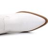imageGLOBALWIN Womens Knee High Long Pointed Toe Western Cowboy Boots For Women23yy03 White