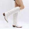 imageGLOBALWIN Womens Knee High Long Pointed Toe Western Cowboy Boots For Women23yy03 White