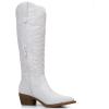 imageGLOBALWIN Womens Knee High Long Pointed Toe Western Cowboy Boots For Women23yy03 White