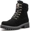 imageGLOBALWIN Womens Quilted Ankle Boots Fashion Combat Boots Lace Up Combat Boots Low Heel Warm Fur Ankle Booties For Women1915 Black2