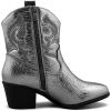 imageGLOBALWIN Womens The Western Wear Fashion Cowboy Cowgirl Free Birds Country Concert Disco Outfits Low Heel Walking Boots For Ladies19yy16 Dark Silver