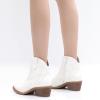 imageGLOBALWIN Womens Western Boots Ankle Cowboy Boots For Women23yy06 White