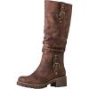 imageGLOBALWIN Womens Chunky Low Heels Boots Knee High Boots For Women19yy15 Brown