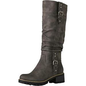 imageGLOBALWIN Womens Chunky Low Heels Boots Knee High Boots For Women19yy15 Grey