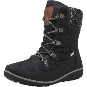 imageGLOBALWIN Womens Snow Boots Insulated Waterproof Winter Boots for Women Warm Fur Lined Booties1841black