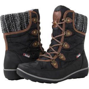 imageGLOBALWIN Womens Snow Boots Insulated Waterproof Winter Boots for Women Warm Fur Lined Booties1841blackBrown