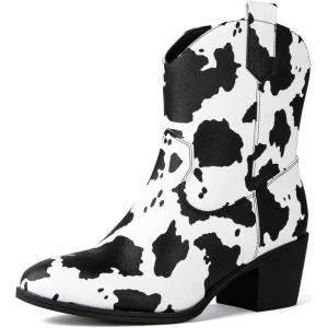 imageGLOBALWIN Womens The Western Wear Fashion Cowboy Cowgirl Free Birds Country Concert Disco Outfits Low Heel Walking Boots For Ladies19yy16 Cow2