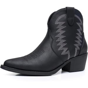 imageGLOBALWIN Womens Western Boots Ankle Cowboy Boots For Women23yy06 Black