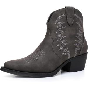 imageGLOBALWIN Womens Western Boots Ankle Cowboy Boots For Women23yy06 Grey