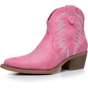 imageGLOBALWIN Womens Western Boots Ankle Cowboy Boots For Women23yy06 Pink