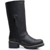 imageGLOBALWIN Chunky Mid Calf Fashion Dressy Motocycle Biker Military Style Combat Boots for Women Low Heel23yy11 Black