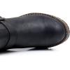 imageGLOBALWIN Chunky Mid Calf Fashion Dressy Motocycle Biker Military Style Combat Boots for Women Low Heel23yy11 Black