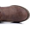 imageGLOBALWIN Chunky Mid Calf Fashion Dressy Motocycle Biker Military Style Combat Boots for Women Low Heel23yy11 Brown