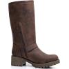 imageGLOBALWIN Chunky Mid Calf Fashion Dressy Motocycle Biker Military Style Combat Boots for Women Low Heel23yy11 Brown